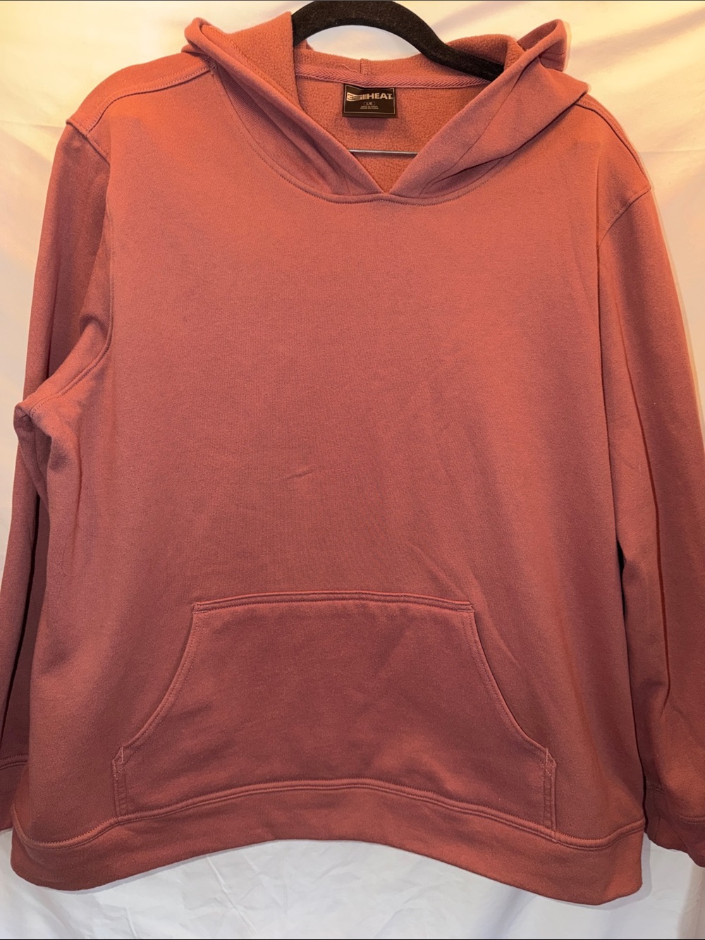 32 Degree Heat, Dusty Rose Pullover Hoodie Sweatshirt, SZ L, PTP 24”, (T1-372)
